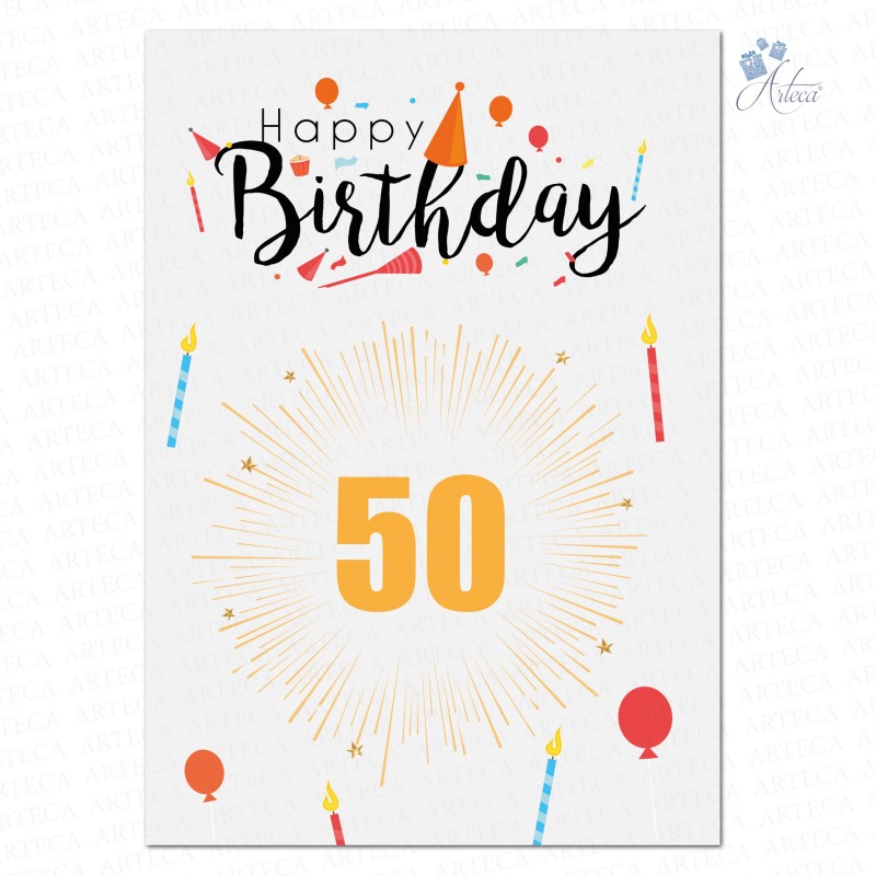 Auguri Compleanno 50 anni - Biglietti da stampare