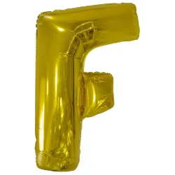 Palloncino Foil Numero Gigante Oro Lettera F 110 cm