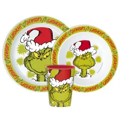 Set da tavola The Grinch Christmas Mischief, set in micro plastica, con tazza da 260 ml