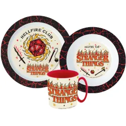 Servizio da tavola Stranger Things Upside Down, set in micro plastica con tazza da 350 ml