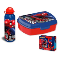 Set scatola sandwich Spiderman Wall + bottiglia in alluminio