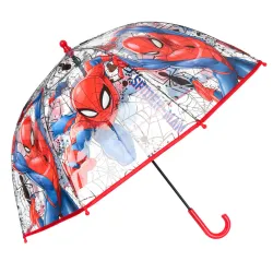 Ombrello trasparente per bambini Spiderman Web Power 72 cm