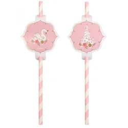 Cannucce di carta Princess Swan, set da 8