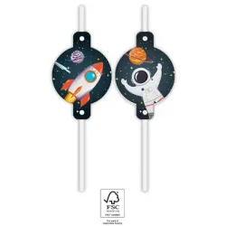 Cannuccia di carta Space Rocket Space, set di 4 FSC