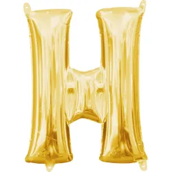 Palloncino foil Numero Oro, Lettera mini H Oro 33 cm