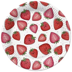 Frutta Fragole Set di 8 piatti di carta frutta, 22,7 cm