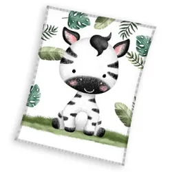 Coperta in pile corallo Zebra Leafy 110x140 cm