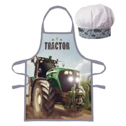 Grembiule per bambini Tractor Green, set da 2 pezzi
