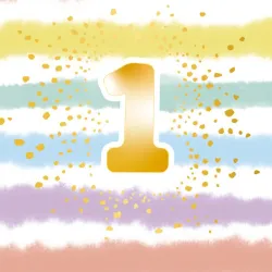 Tovagliolo Primo Compleanno Arcobaleno 16 pz 33x33 cm