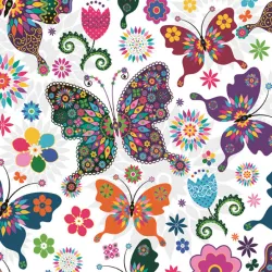 Tovagliolo in vetro colorato Butterfly Party 20 pz 33x33 cm
