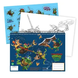 Teenage Mutant Ninja Turtles Power Quaderno per schizzi a spirale A/4 da 40 pagine con adesivi