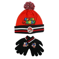 Set cappello + guanti per bambini Super Mario Run 54 cm
