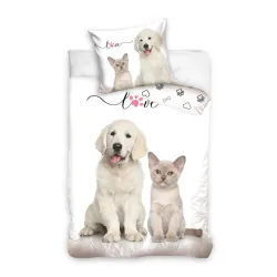 Set biancheria da letto per cani Cat Love 140x200 cm, 70x90 cm