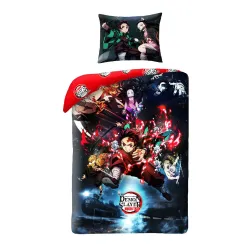 Copripiumino Demon Slayer Mugen Train 140x200 cm, microfibra 70x90 cm