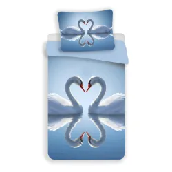 Set biancheria da letto Animals Lake Swan 140x200 cm, microfibra 70x90 cm
