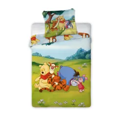 Disney Winnie the Pooh Sunny Meadow per bambini, set biancheria da letto per bambini 100x135 cm, 40x60 cm