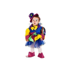 Costume vestito di carnevale piccola Pagliaccetta bambina 0-2 anni