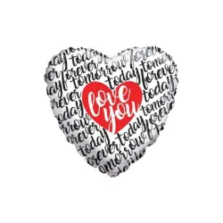 Mylar Cuore I Love You con Scritte 45 cm