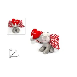 Peluche elefantino Love con cuore rosso 22cm