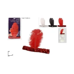 Fascia per capelli con piuma 25x18cm